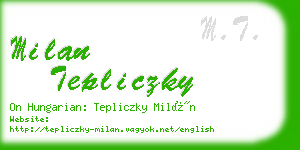 milan tepliczky business card